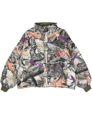 Liberal Youth Ministry Abstract-Print Padded Jacket - Gray