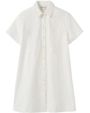 Claudie Pierlot アイレットレース シャツドレス - ホワイト