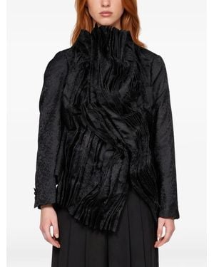 Comme des Garçons Veste À Volants En Jacquard À Fleurs - Black