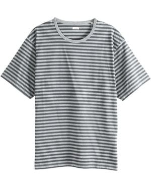Nanamica Striped Short-Sleeve T-Shirt - Grey