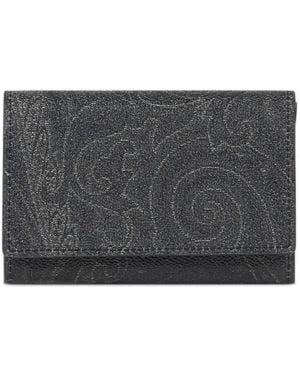 Etro Paisley-Print Wallet - Gray