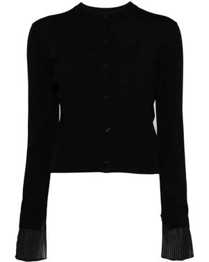 Juun.J Cardigan Con Dettaglio A Pieghe - Nero