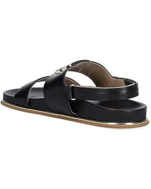 Baldinini Sandalias con placa del logo - Negro