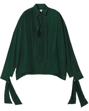 Lanvin Pleat-Detail Silk Blouse - Green