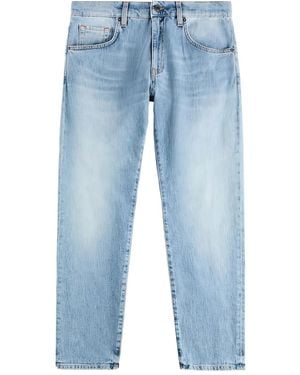 Fay Leather-patch Jeans - ブルー