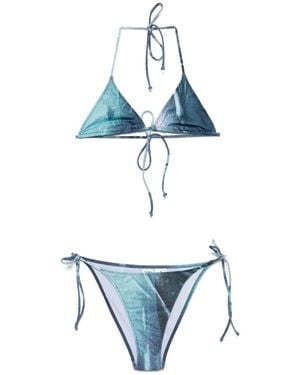Jean Paul Gaultier Bikini Water Con Stampa - Blu