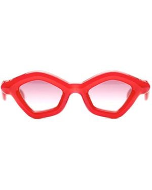 Paloceras Pebble Geometric-Frame Sunglasses - Red