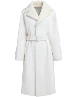 Marni ベルテッド レザーコート - ホワイト