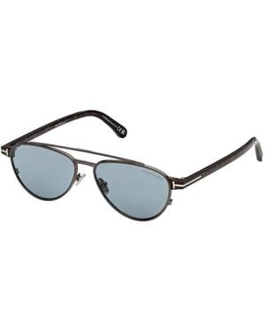 Tom Ford Anthony-02 Pilot-Frame Sunglasses - White
