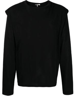 Isabel Marant Padded-Shoulder Cotton Sweatshirt - Black