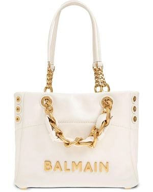Balmain 1945 Small Logo-Embellished Tote Bag - Natural