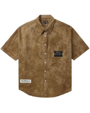 Izzue Abstract-Print Cotton Shirt - Brown