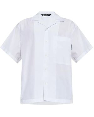 Palm Angels Patch-Pocket Short-Sleeve Shirt - White
