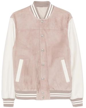 Eleventy Striped Bomber Jacket - Pink