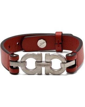 Ferragamo Double-Gancini Bracelet - Brown