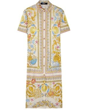 Versace Mini Underwater Barocco Hemdkleid - Mettallic