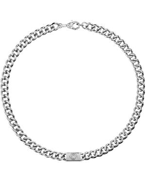 Philipp Plein Plein Tag Chain Necklace - Metallic