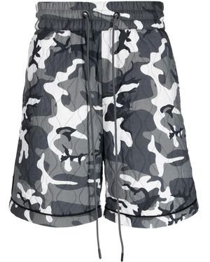 Mostly Heard Rarely Seen Quilted Drawstring-Waistband Shorts - Grey