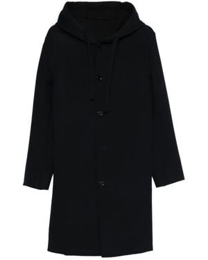 Lardini Virgin Wool Single-Breasted Coat - Black