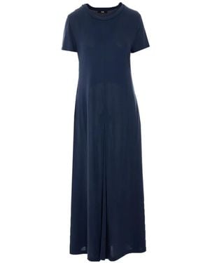 ELEH Crew-Neck Short-Sleeve Maxi Dress - Blue