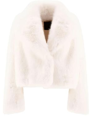 BB COUTURE Faux-Fur Wide-Collar Coat - Natural