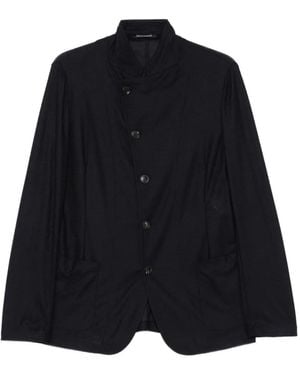 Emporio Armani Buttoned Wool Jacket - Blue