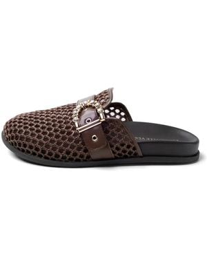 Emanuélle Vee Crystal-Embellished Sandals - Brown