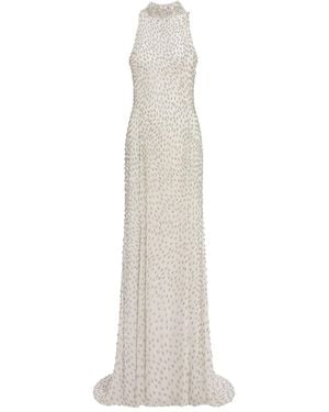 Jenny Packham ハイネック マキシドレス - ホワイト