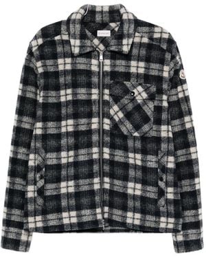 Moncler Checked Zip-Up Jacket - Black