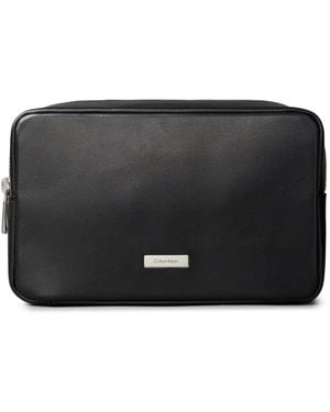 Calvin Klein Kulturbeutel Mit Logo-Schild - Schwarz