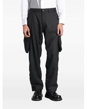 Comme des Garçons Derby-Stripe Cargo Trousers - Black