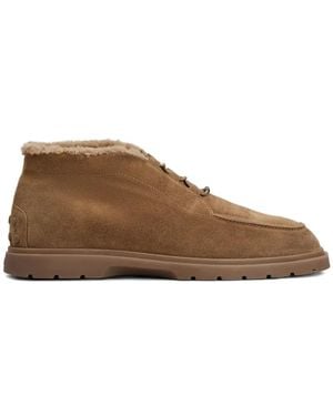 Tod's Round-Toe Lace-Up Boots - Brown