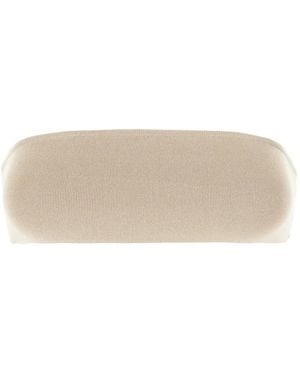 Max Mara Geripptes Bandeau-Top - Natur