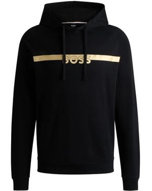 BOSS Sudadera con capucha y logo - Negro
