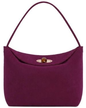 Christopher Esber Mini Turnlock Suede Shoulder Bag - Pink
