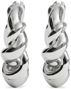 Monica Vinader Large Ochre Hoop Earrings - White