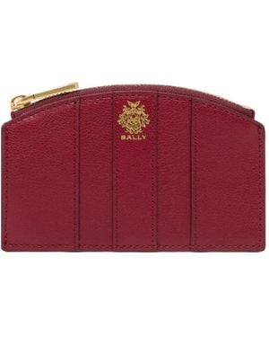 Bally Logo-Print Leather Coin Purse - Red