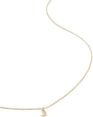 Monica Vinader 14Kt Small Initial J Necklace - Metallic