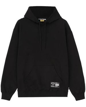 Iuter Sudadera Con Capucha Y Parche Del Logo - Negro