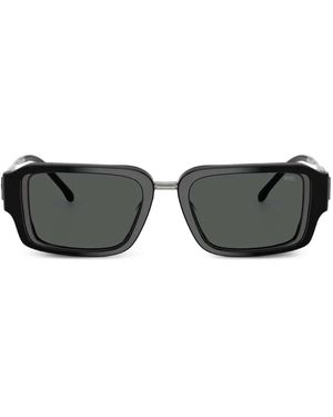 DIESEL Rectangle-Frame Logo-Plaque Sunglasses - Black