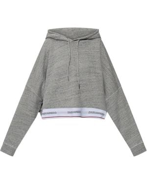 DSquared² Cropped Hoodie - Grey