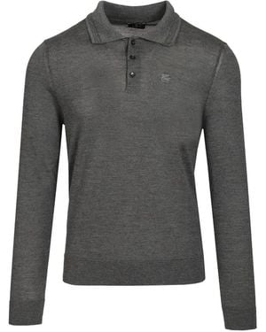 Etro Fuji Pegasus-Embroidered Jumper - Grey