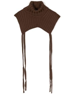 Niccolò Pasqualetti Roll-Neck Ribbed-Knit Shrug - Brown