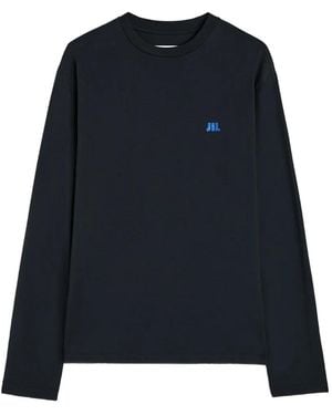 Jil Sander Sweater Met Geborduurd Logo En Lange Mouwen - Blauw