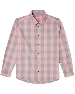 DIESEL Checked Long-Sleeve Shirt - Pink