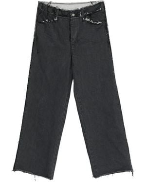 Midorikawa Vaqueros Con Bordes Deshilachados - Gris