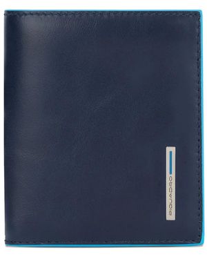 Piquadro Leather-Trimmed Cardholder - Blue