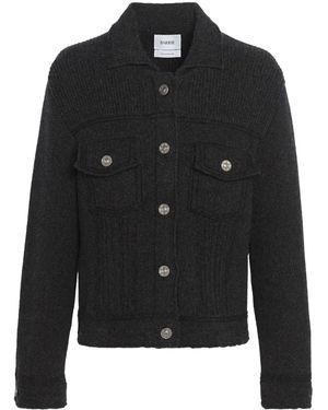 Barrie Contrast-Stitch Knitted Jacket - Black