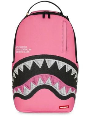 Sprayground Shark Central Embroidered Backpack - Pink