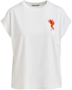 Essentiel Antwerp Bead-Embellished Frog-Detail T-Shirt - White